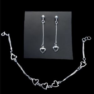Sterling Silver Bracelet With Sterling Silver Earrings